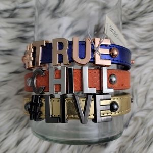 Lot 3 New BCBGeneration Affirmation Bracelets TRUE CHILL LIVE